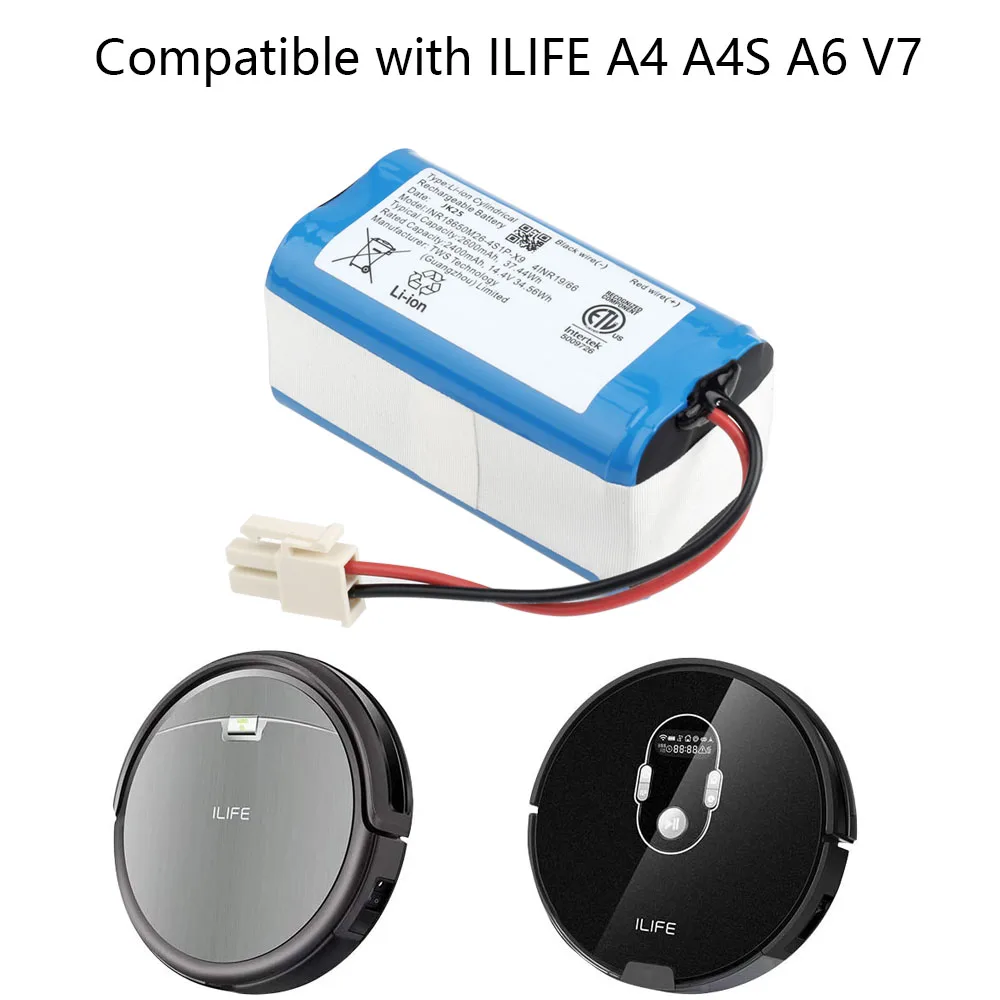 Аккумулятор литий-ионный для робота-пылесоса ILIFE ecovacs A4s A4 A6 A9 V7 V7s Pro Robotic Chuwi 2600 мАч