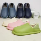 Новинка 2021, зимние тапочки, Теплая мужская обувь, водонепроницаемая Женская Нескользящая плюшевая хлопковая обувь для дома и улицы, Уютная домашняя Осенняя подошва из ЭВА