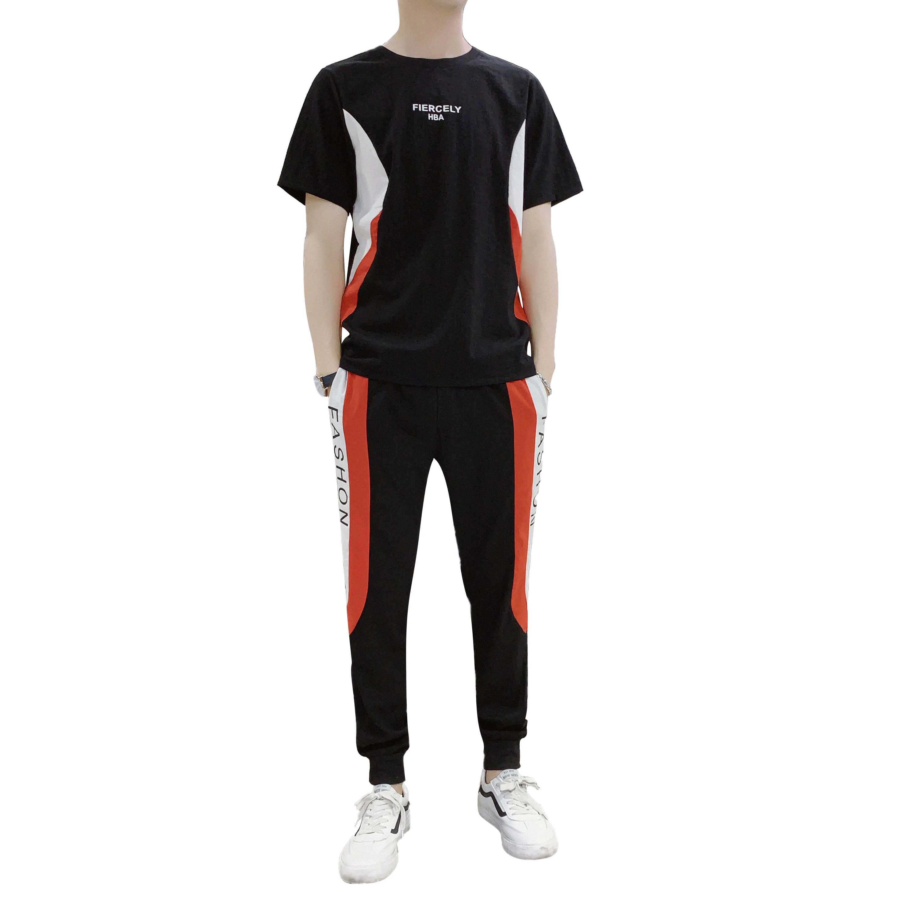 

2020 spring and summer new leisure sports suit men's short-sleeved trousers two-piece suit YJJ-89