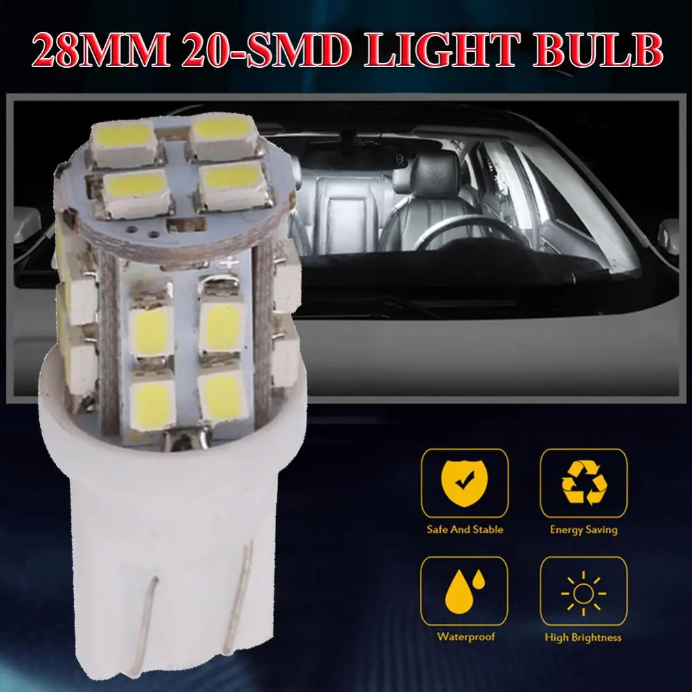 10 шт. T10 20 SMD светодиодный лампы Супер яркий автомобиль показать просвет
