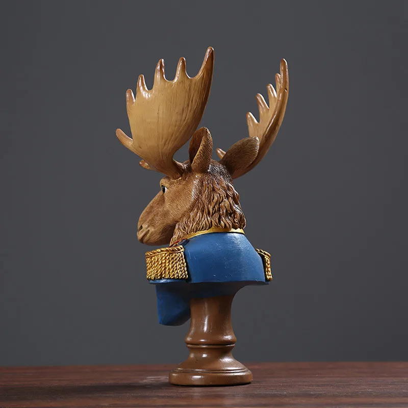

Creative General Deer Head Decoration American Home Decoration Living Room Wine Cabinet TV Cabinet Bedroom Crafts M3493