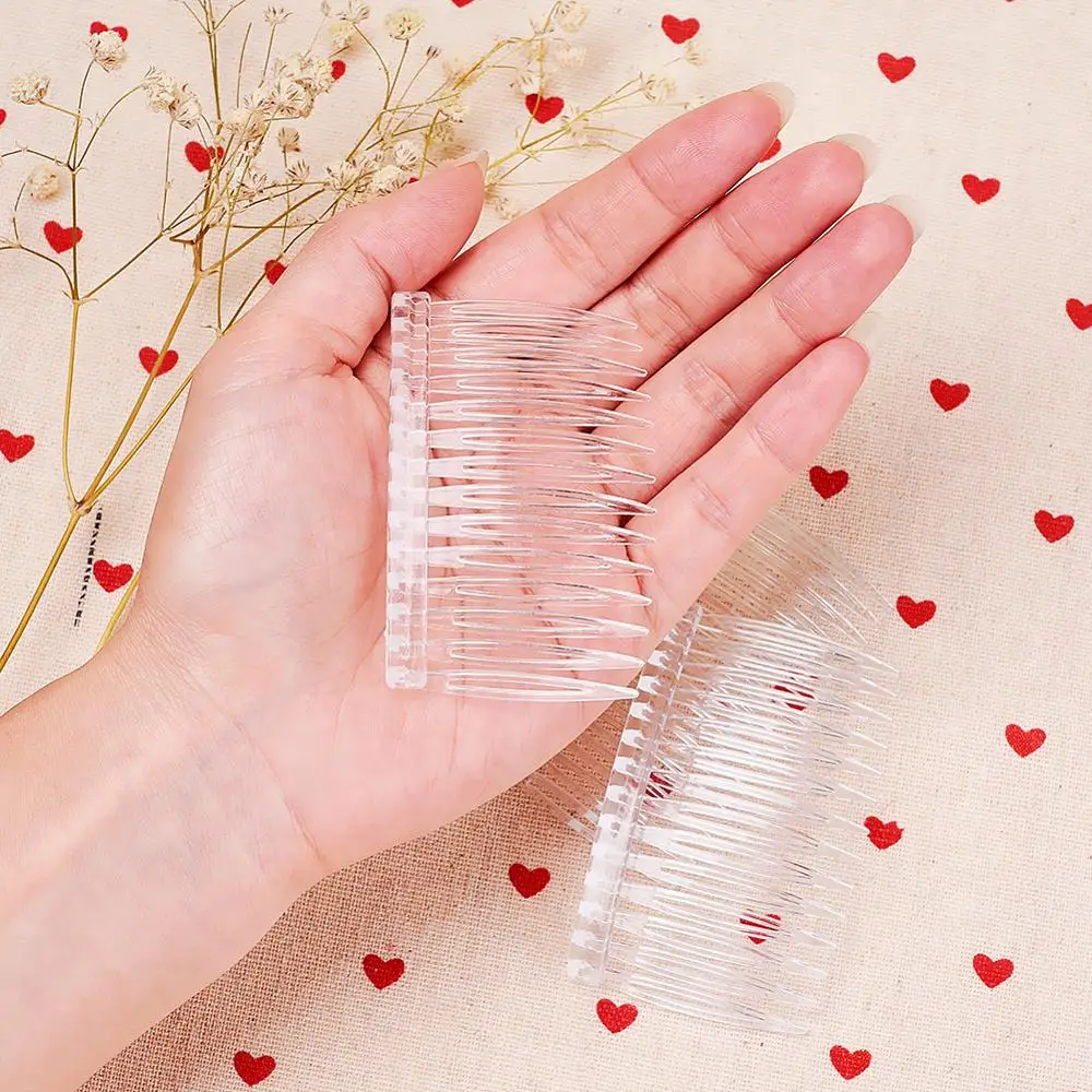 50 шт. прозрачная пластиковая зубная вставка расческа для волос зажим ручной