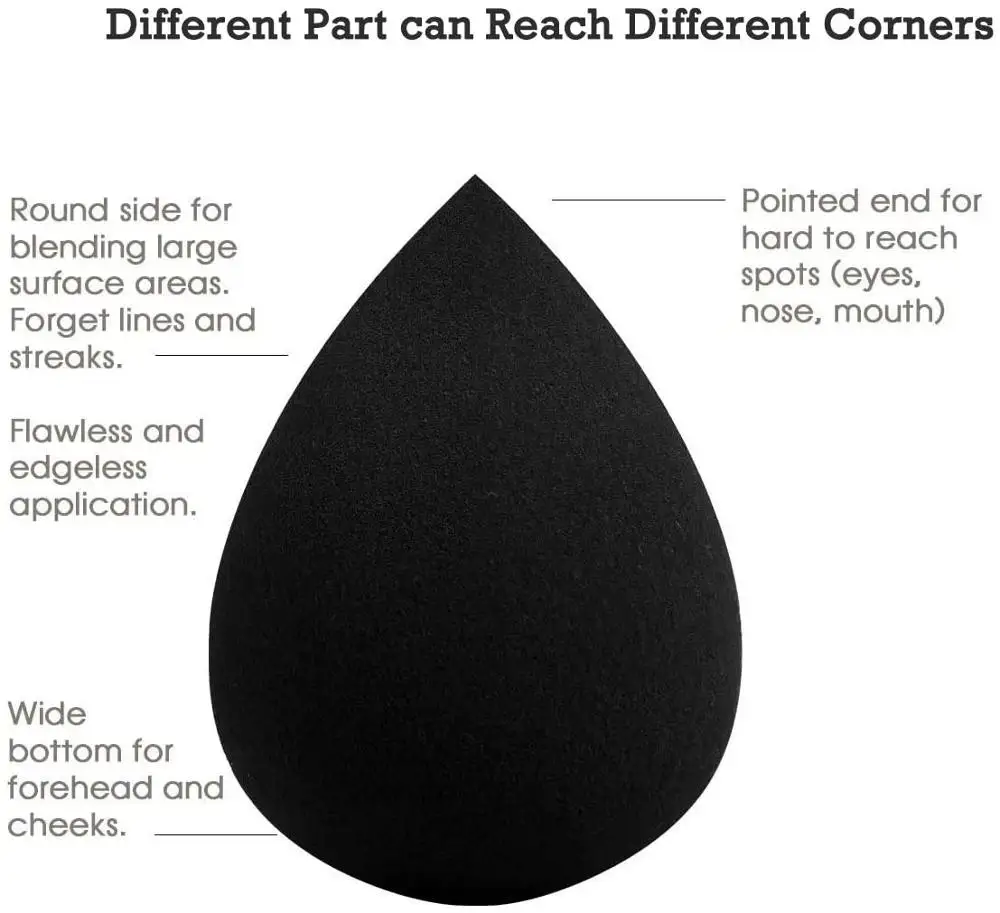 10 шт. губка для макияжа без латекса Блендер Косметическая Набор тонального