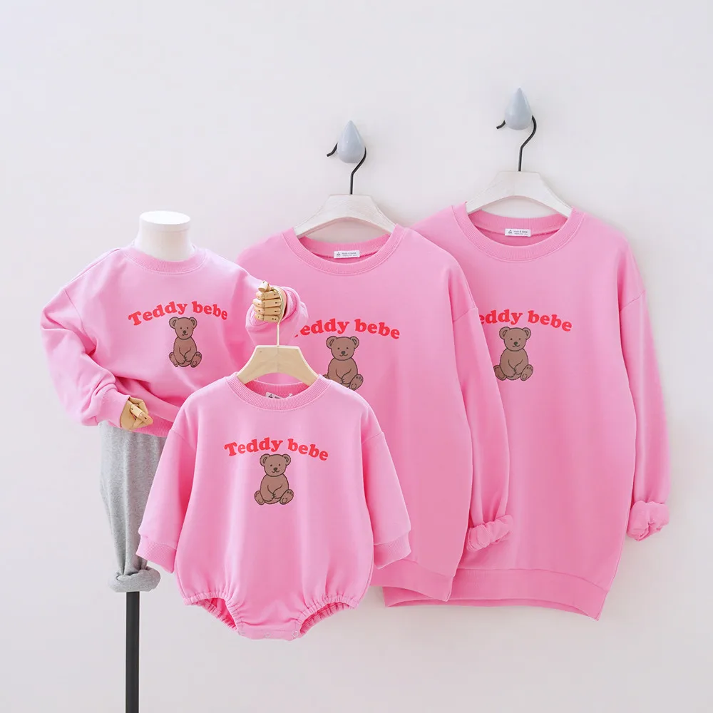 

NEW Autumn Family Matching Outfits Sweatshirts Romper Mommy Daddy Kids Suits Parent-Child Clothes Oversize Hoodie Family Look
