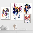 Постер с изображением животных, собаки, французский бульдог, лабрадор, сенбернар