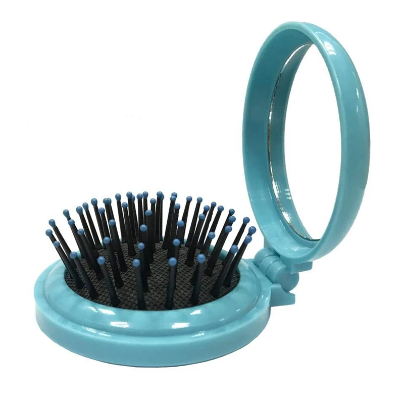 4 шт. портативная пластиковая круглая Складная карманная щетка для волос мини