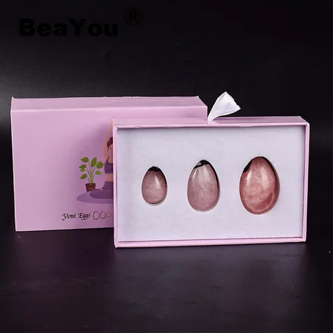 Yoni набор яиц для массажа натуральные яйца из розового кварца, нефритовые яйца, Женский тренажер Кегеля, Вагинальные мышцы, подтягивающий массажный шар