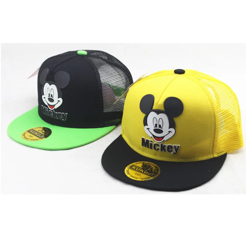 Бейсболка для мальчиков и девочек модная бейсболка с мультяшным Микки Маусом