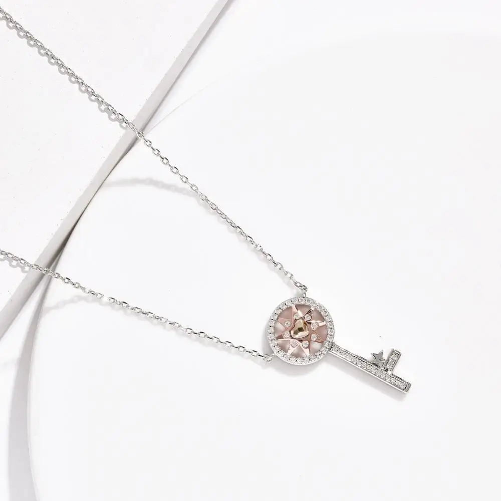 Новое ожерелье с подвеской в форме ключа сердца кристаллы из австрийского