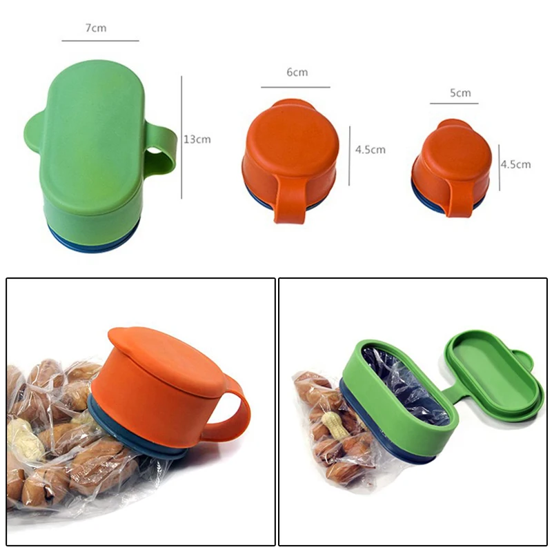 

1PC Multi-functional Plastic Moisture-proof Cover Orange Food Kitchen Storage Preserve Food Fresh Sealing Bag Cap Household