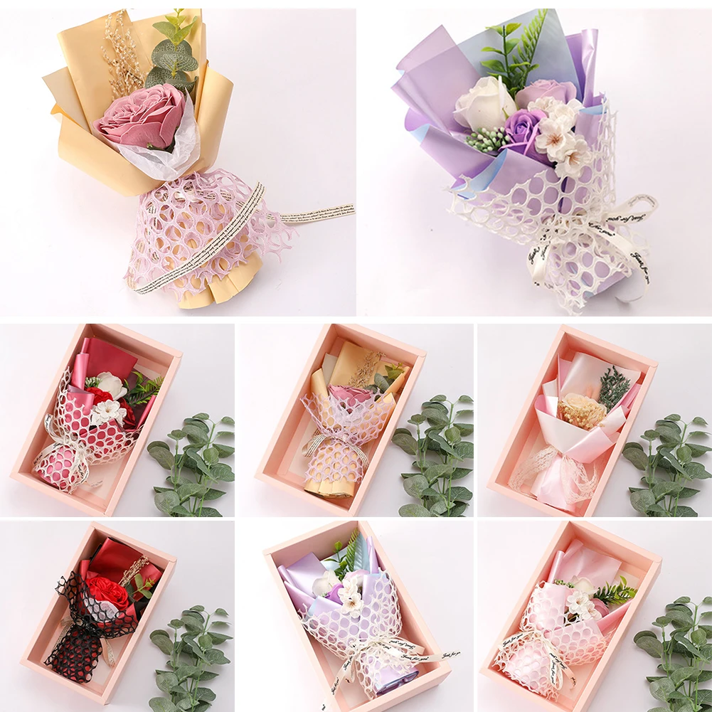 

Artificial Rose Flower Soap Flower Gift Box Soap Flower Gift Box 29*19*9cm Gift Wedding Bouquet Home Decoration Hand Flower Art