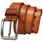 Винтажный ремень ручной работы, широкий винтажный ремень для мужчин 3,7 см, цвета: синий, оранжевый, коричневый