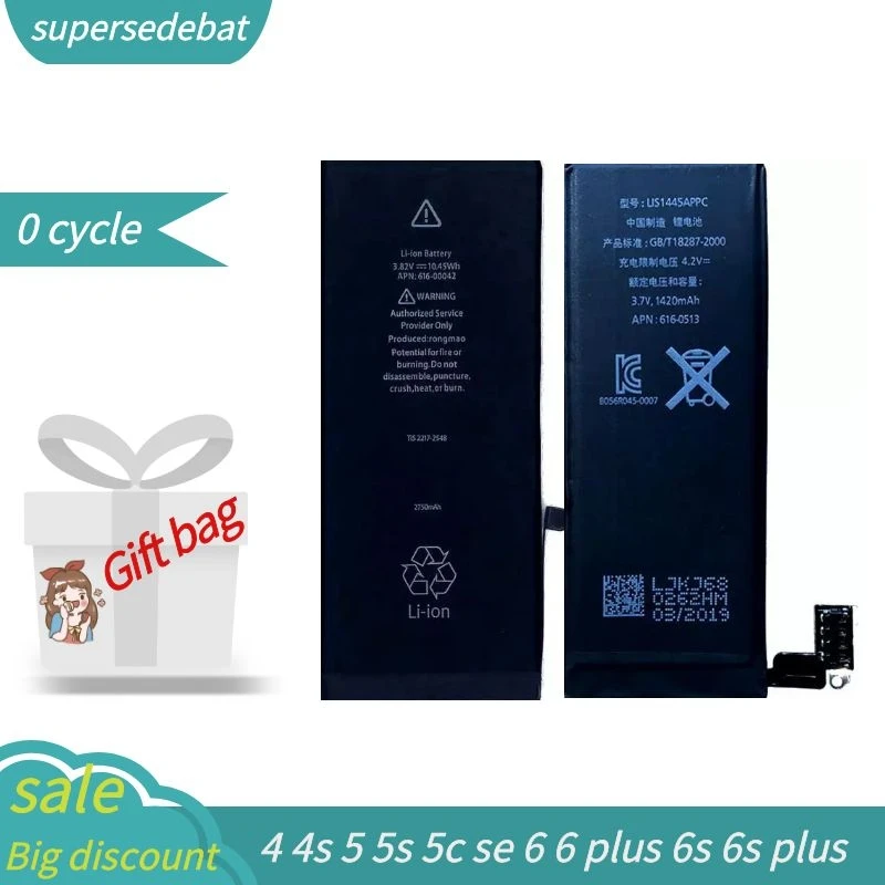 

Supersedebat for Iphone 4s Battery Bateria for Iphone 5s for Iphone 4 4s 5 5s 5c Se 6 6 Plus 6s 6s Plus Batteries Mobile Battery