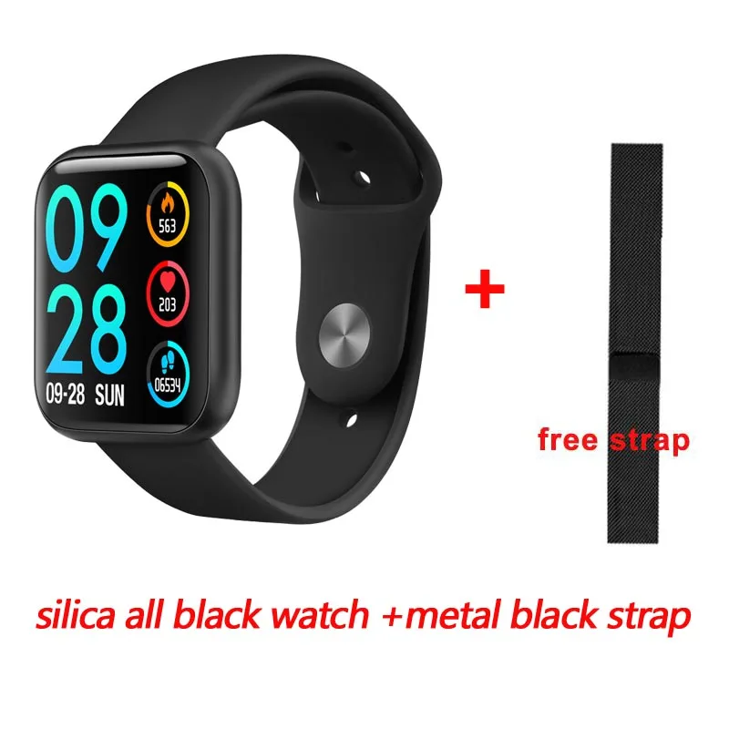 silica full black Greentiger Смарт-часы для женщин IP68 водонепроницаемый монитор сердечного ритма кровяное давление полный сенсорный экран P80 smartwatch VS P68 B57 S226 - Цвет: silica full black