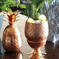 food grade copper pineapple shaped tumbler stainless steel mugs silver cocktail cups drinkware for bar kitchen