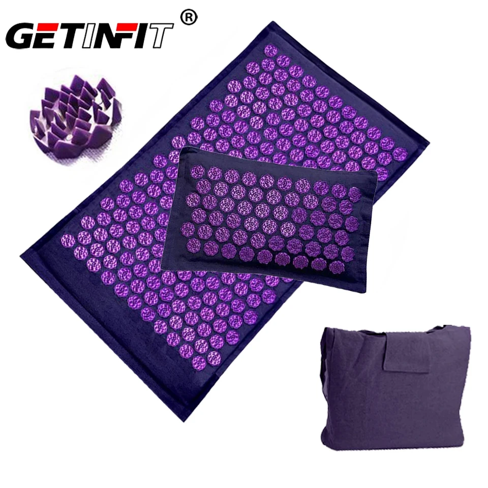 

Getinfit New Coconut Fiber Acupressure Mat Massage Mat Set Yoga Mat Needle Relax Muscles Massage Shiatsu Mat Massage Yoga Mat