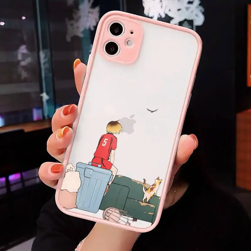 

Cute Japan Anime Oya Haikyuu Phone Cases Matte For iPhone 12 Mini 11 Pro XR XS Max 7 8 Plus X Hard PC Back Cover