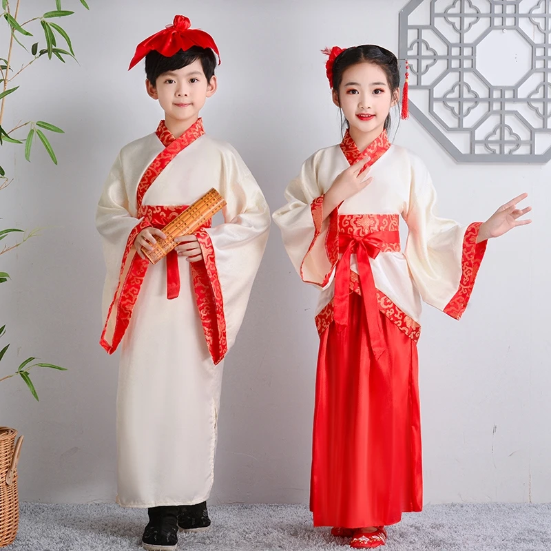 2020 New Children Traditional Chinese Dance Costume Kids Girls Long Sleeve Fan Hanfu Dress Child Clothing Ancient |