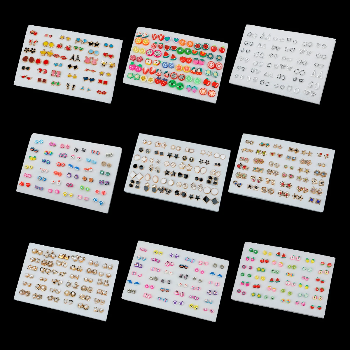 Серьги-гвоздики женские с бабочкой цветком сердцем 36 пар | Украшения и аксессуары