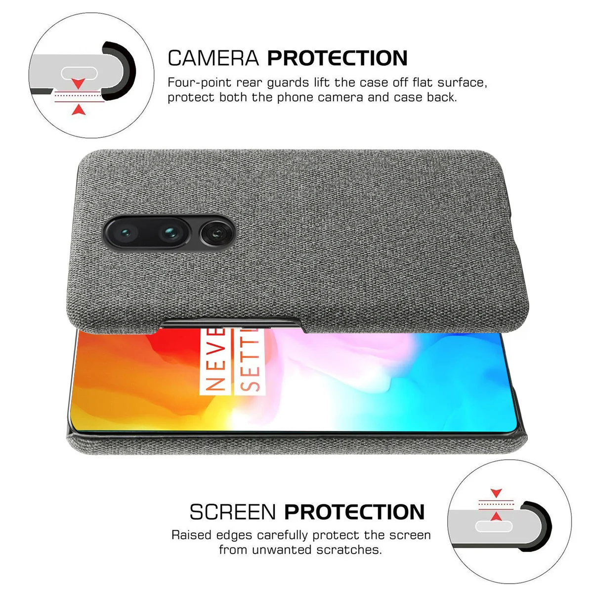 Для Oneplus 7 Pro чехол для телефона тонкий винтажный тканый материал ткань против