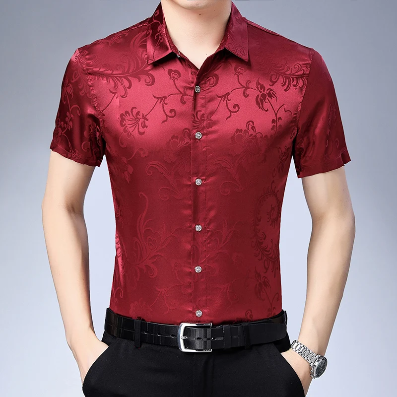 

2021 summer Men's clothing fashion Shirts short Sleeve Casual Shirt,Mens slim fit Shirt Men size M-4XL