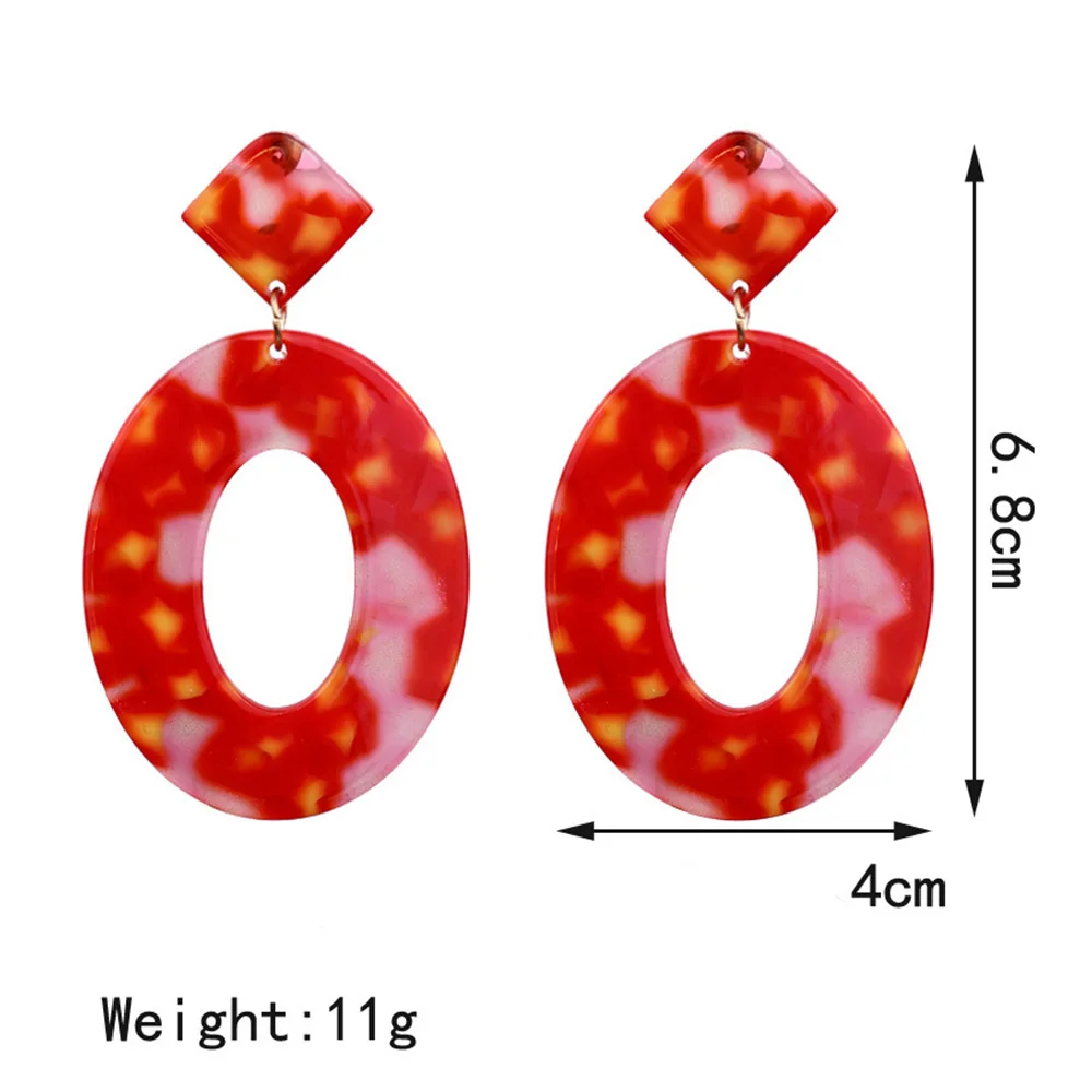 Женские акриловые сережки подвески Длинные геометрические из уксусной кислоты