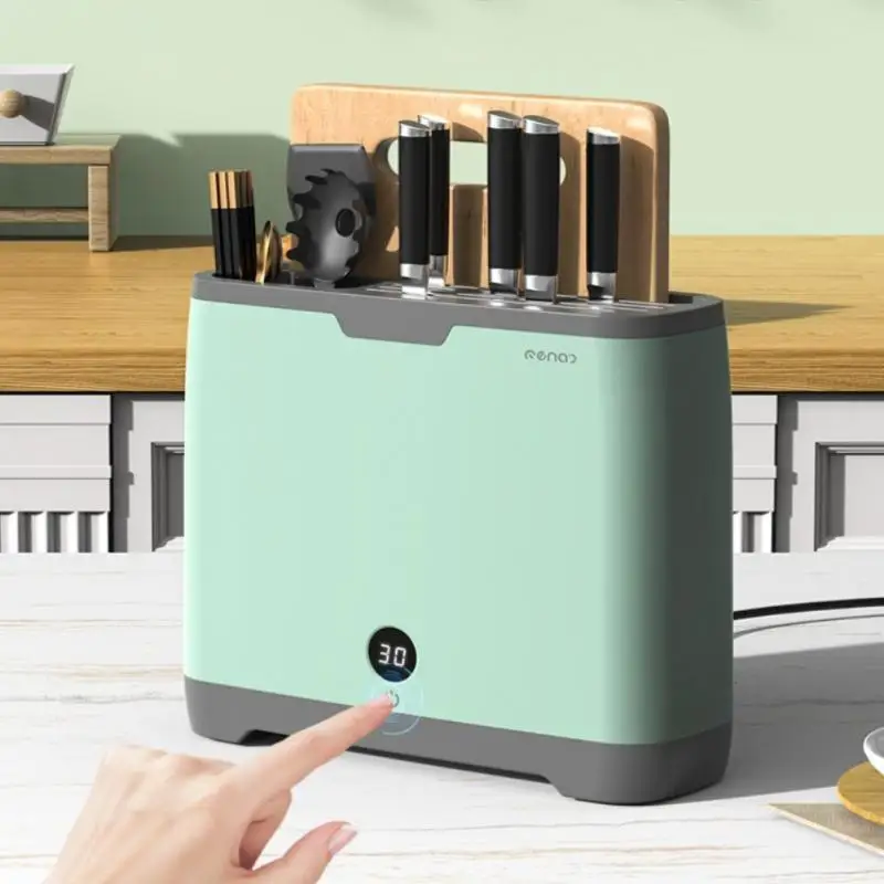 

Multi-Function Utensil Holder Knife Block UV Disinfection Flatware Dryer Drainer Storage Box Spoon Fork Kitchen Organizer Rack