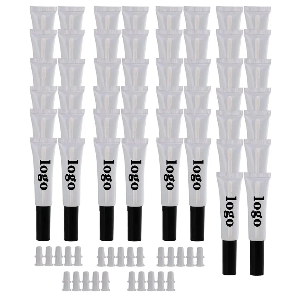 Прозрачный пластиковый тюбик для блеска губ с логотипом на заказ 15 мл/0 5 унций 50