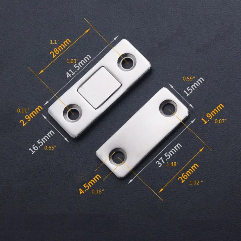 

5 Set Stainless Steel Magnetic Door Catch Heavy Duty Magnet Latch Cabinet Catches Cabinets Shutter Closet Furniture Door