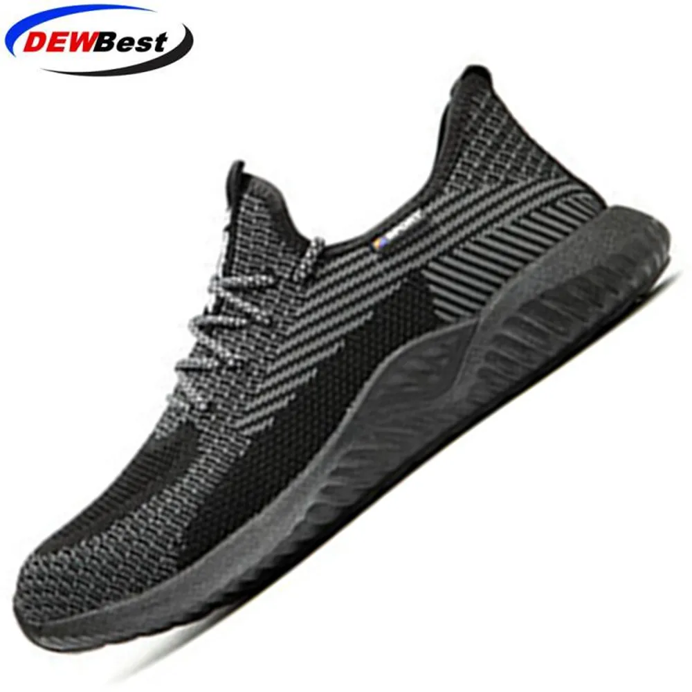 work shoes DEWBEST 2019Flyknit дышащий стальной носок Кепка Рабочая защитная обувь уличная Мужская противоскользящая дезодорант стальная проколная конструкция - Цвет: work shoes