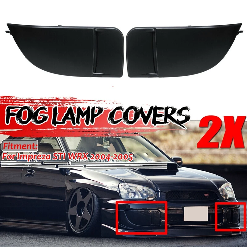 

Car Black Front Bumper Fog Light Bezel Cover Caps for Subaru Impreza WRX STi 04-05