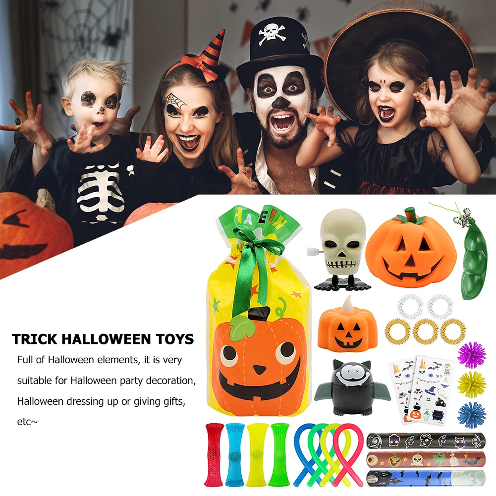 

26pcs Halloween Toys Set Novelty Tricky Toy Playing Joyful Tricks Prank Spoof Party Toys Decorative Masquerade Props Kids Gifts