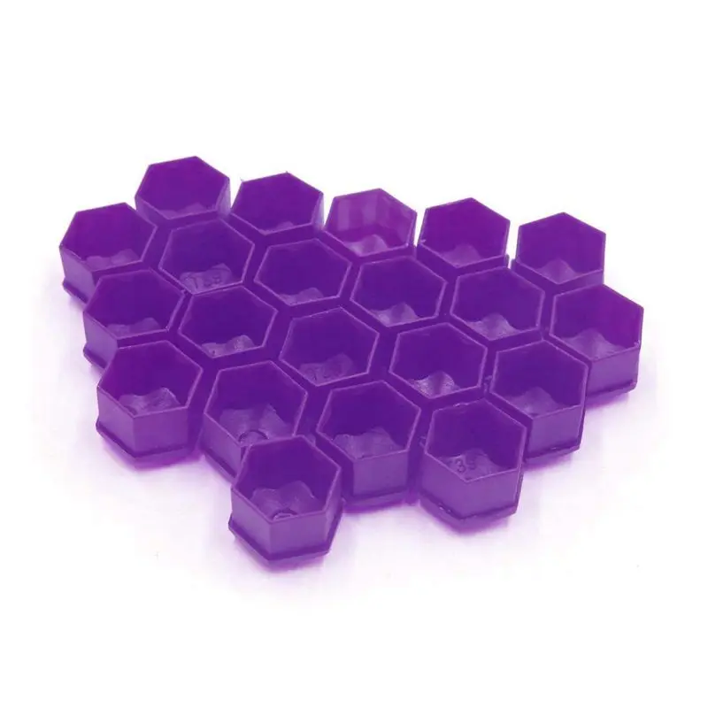 20 шт. фиолетовый Пластик колеса гайка болт крышки Кепки с удаление инструмент для