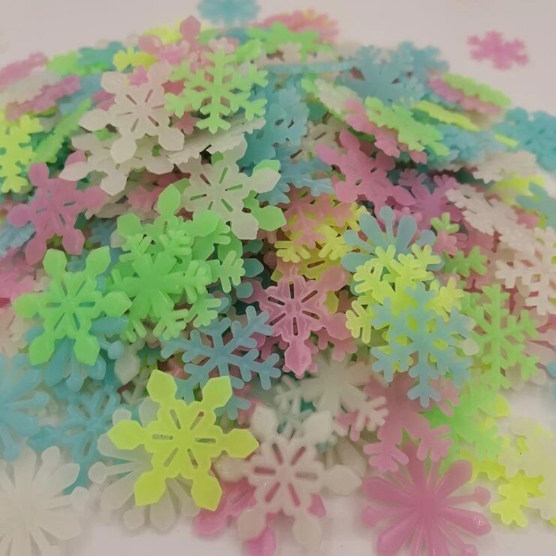 50 шт. украшения для окон в темноте светящиеся снежинки флуоресцентные лампы 3D