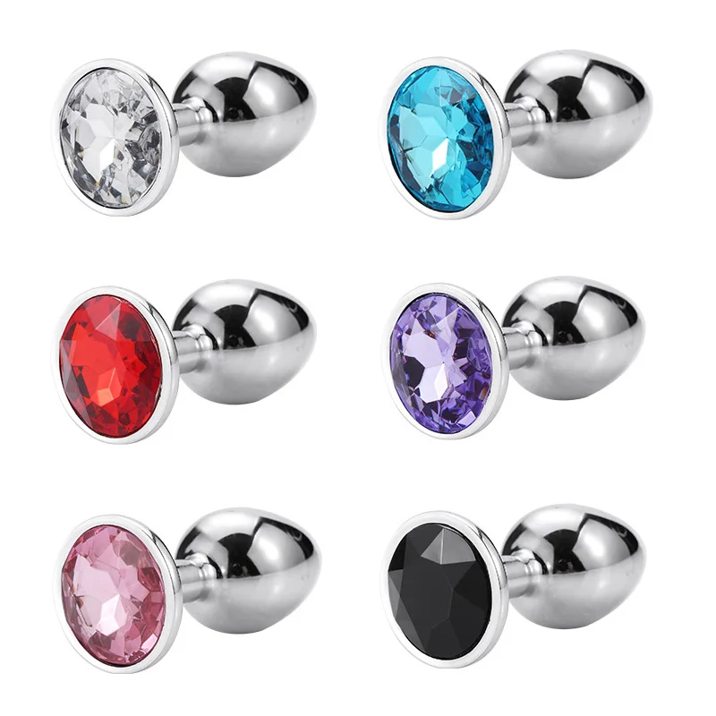 Интимная металлическая Анальная пробка с кристаллами ювелирные изделия гладкая