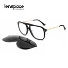 Солнцезащитные очки Lenspace квадратные для мужчин и женщин, поляризационные роскошные очки по рецепту с магнитной застежкой