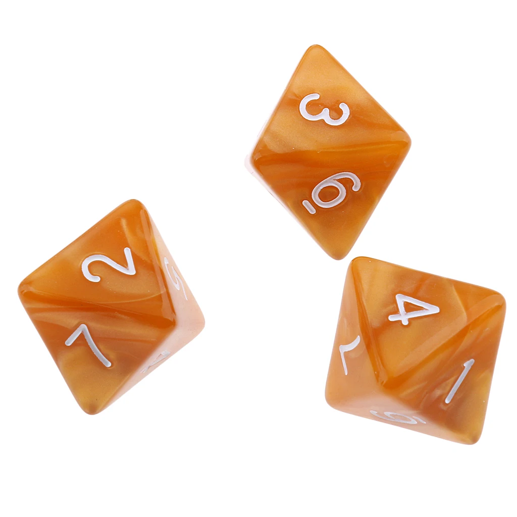 10pcs 8 Sided Dice D8 Polyhedral Dice for Party Table Games Gaming Dice Birthday Parties Board Game