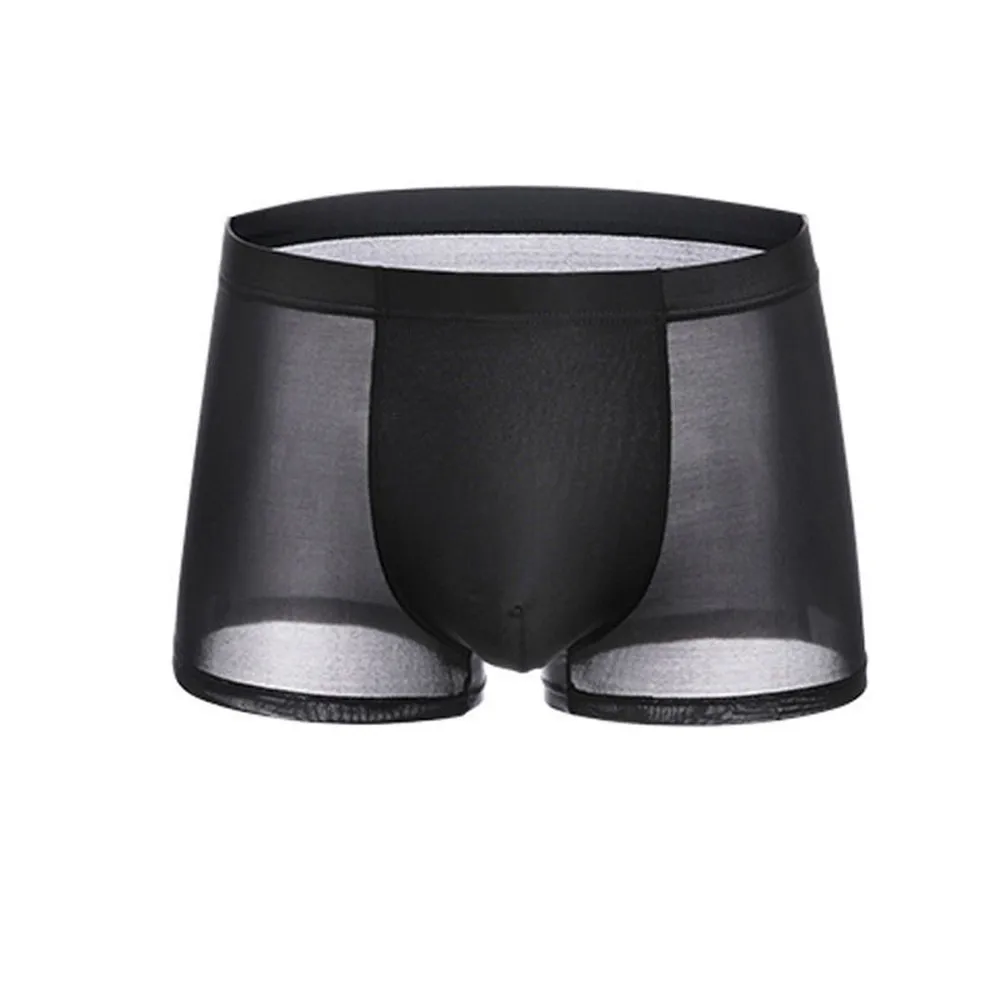 Men Sexy Seamless Underwear Pants Ultra-thin Transparent Boxershorts Male Mid-rise Mesh Slips Homme Panties Boxer Shorts