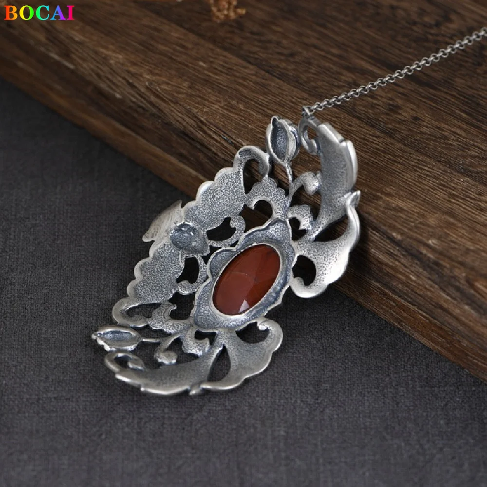 Аксессуары для волос BOCAI S925 из стерлингового серебра Южная рутила полый пион