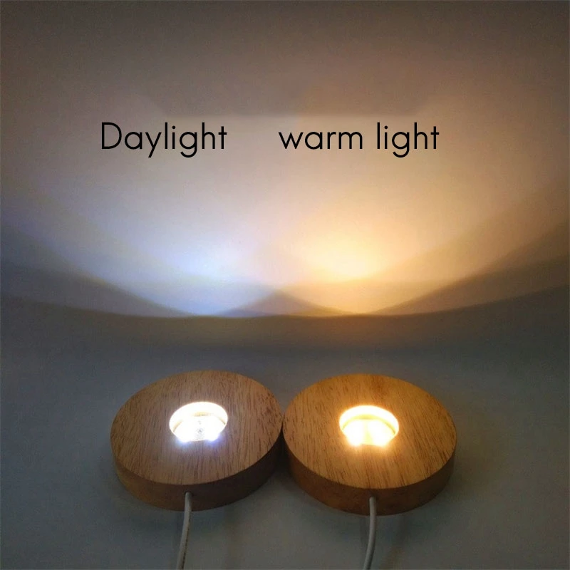 

Wooden Base LED Light Lamp Display Holder Desktop Night Light Stand