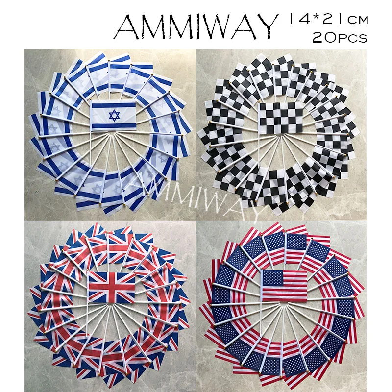 AMMIWAY 14x2 1 см 20 шт. австрийский Таиланд Португалия Швейцария ручной флаг маленькие