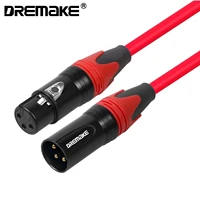 dremake 3 pin xlr cable microphone for cannon plug xlr cable guitar cable extension mikrofon cord for pro audio power amplifiers