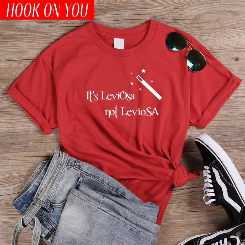 Женская футболка с надписью It's Leviosa Not женская милым рисунком волшебной палочки