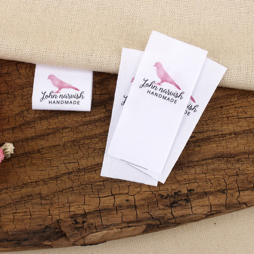 Пользовательские этикетки хлопковые тканевые Пришивание этикеток печать бирок