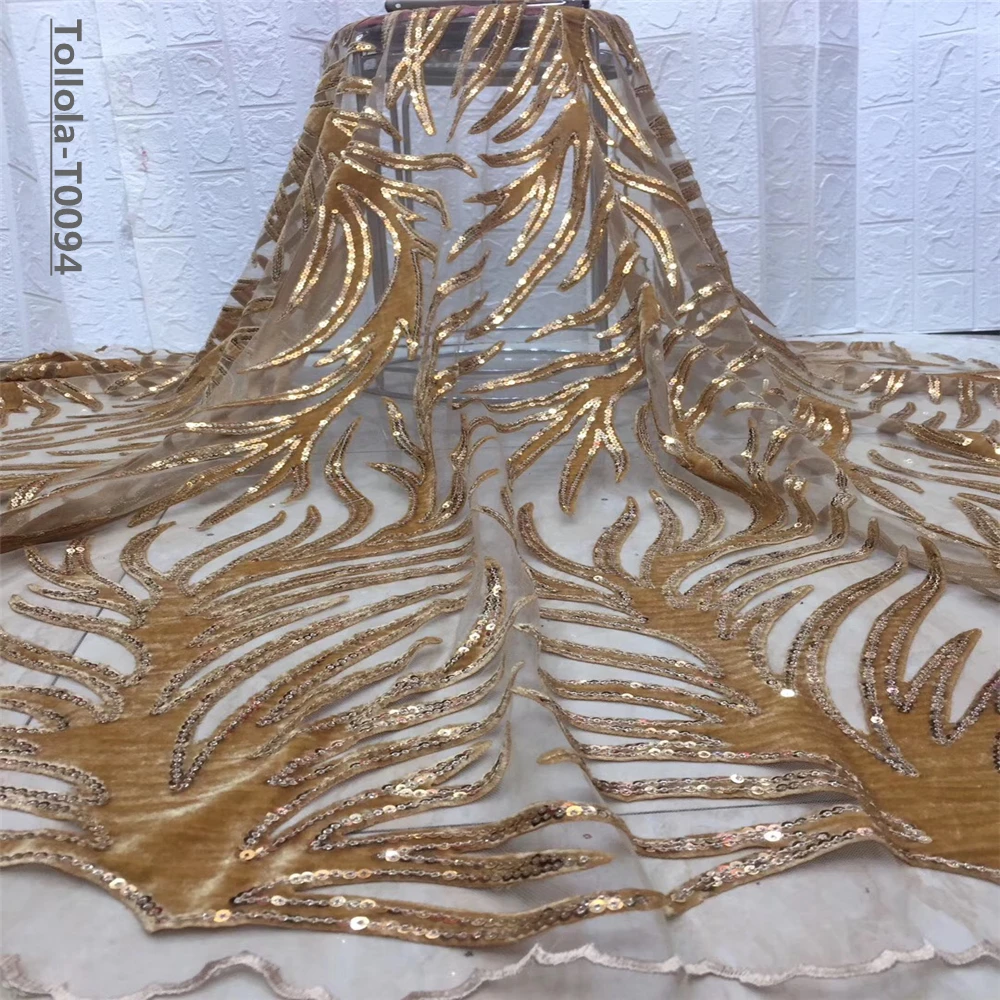 Кружевная ткань с блестками в африканском стиле бархат для шитья платье кружево