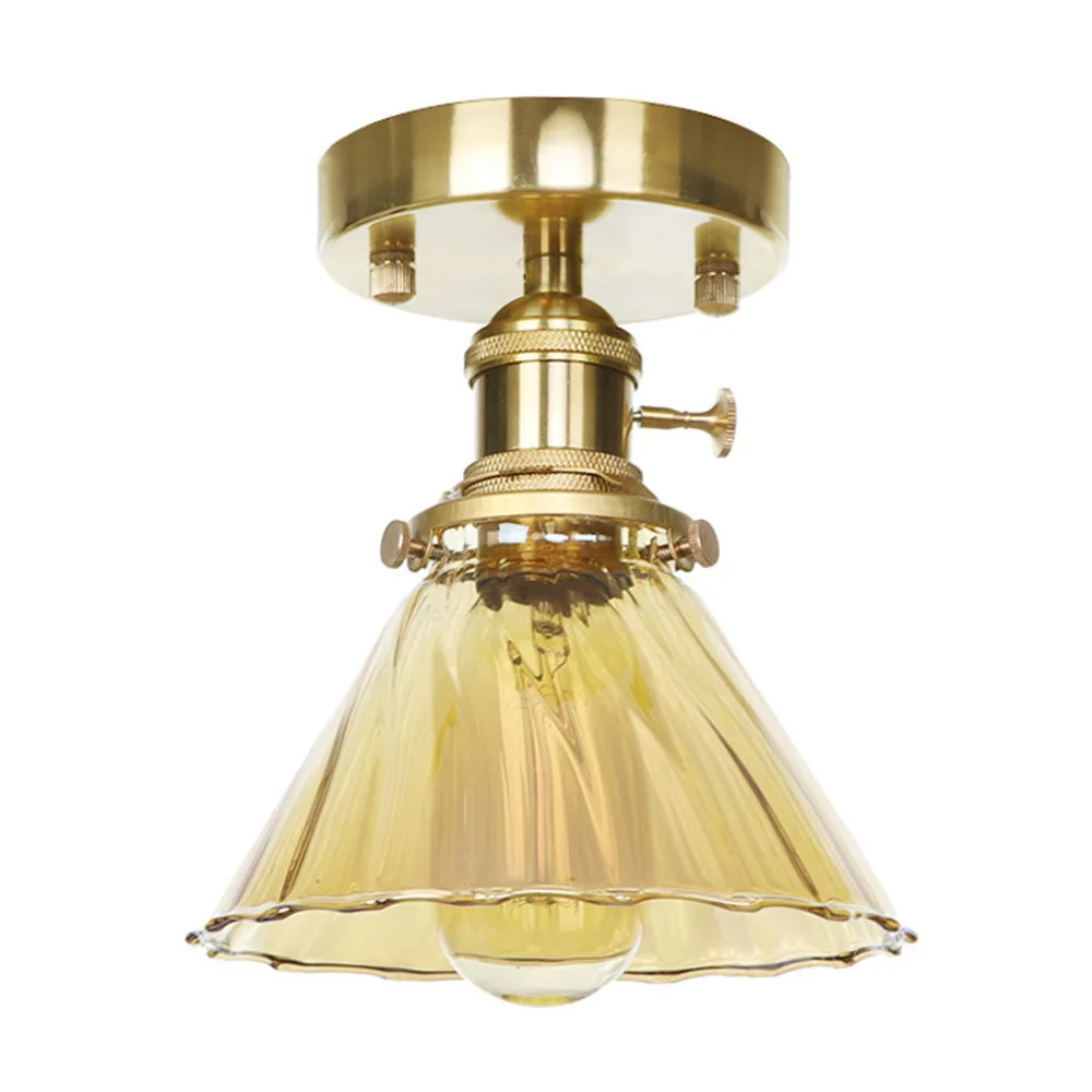 Латунный медный мини светильник для потолка в стиле ретро|Потолочные лампы| |