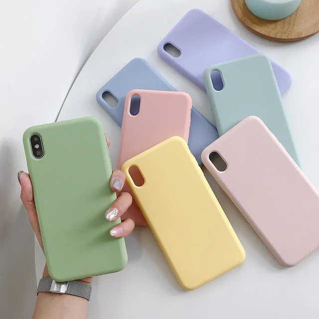 

Silicone Solid Color Phone Case For Huawei Honor 7A 7S 7C 7X 6X 8X MAX Soft Cover Candy Color For Huawei Honor 30 30S 20 PRO