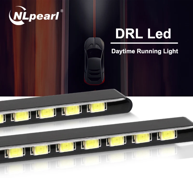 

Nlpearl 1pair Super Bright DRL LED Daytime Running Light for Auto 7030SMD Waterproof LED DRL Driving Fog Lamp Car Light Assembly
