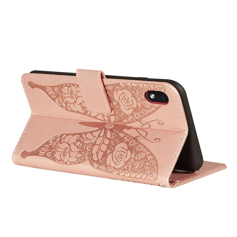 

Butterfly Flower Embossed Case For Samsung Galaxy A01 Core Flip PU Leather Cover For Galaxy A01 A 01 Core Card Case Shockproof