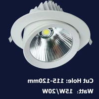 10pcslot 15w 25w 35w dimmable adjustable cob gimable rotation led downlight recessed gimbal commercial ceiling lamp ac85 265v